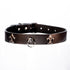 SiaLinda: Halsband echtes Leder schwarz mit kleinem O - Ring und zwei Königslilien, Geschenkverpackung - SiaLinda.com